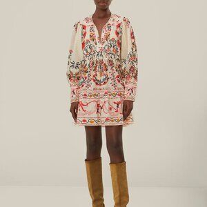 Cream Cashew Mandala Mini Dress